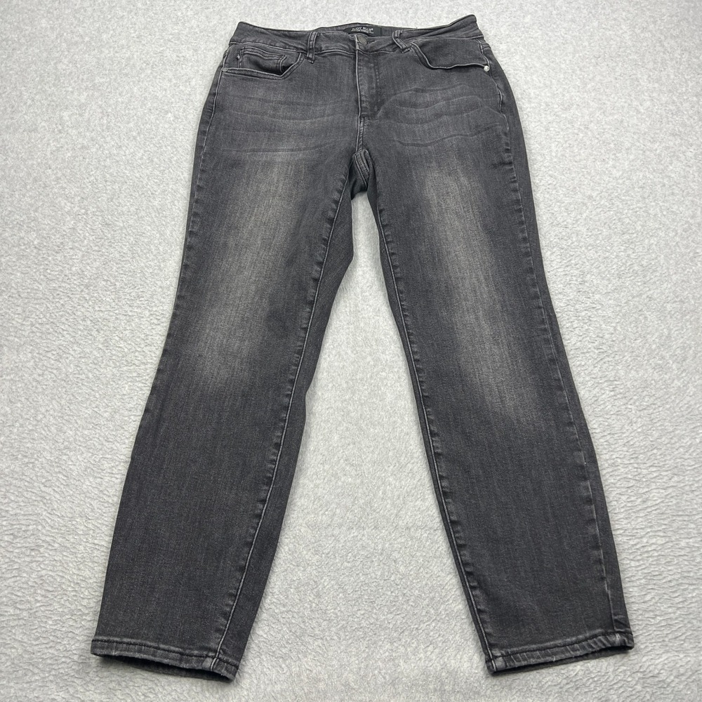 Judy Blue Jeans Womens‎ 14W Black Boyfriend Fit Faded Stretch Denim JB88130